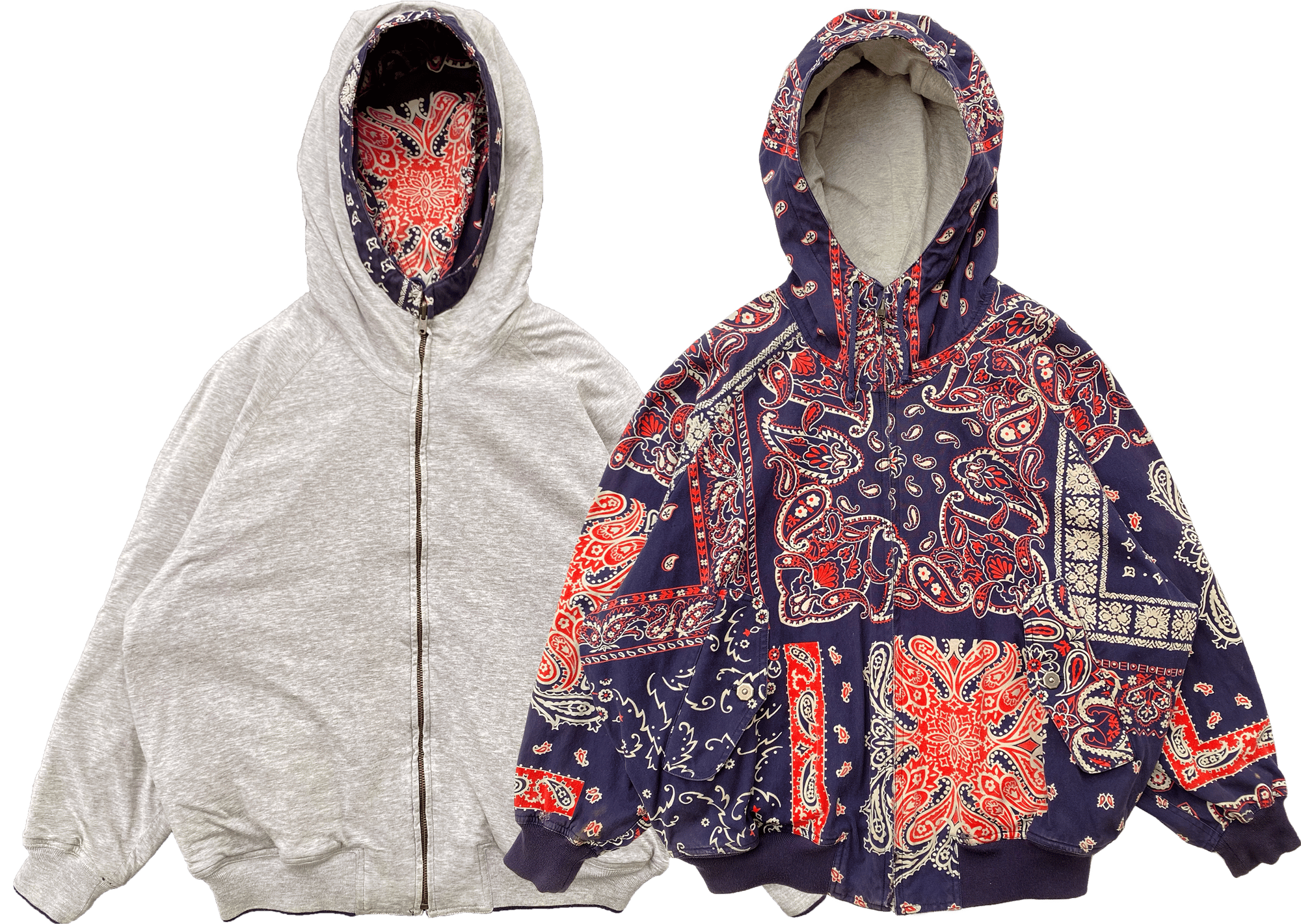 80's Issey Miyake Reversible Paisley Sport Hoodie | neverlandsupply 80's Issey Miyake Reversible Paisley Sport Hoodie | neverlandsupply